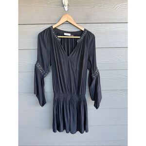 Ramy brook black dropped waist mini dress